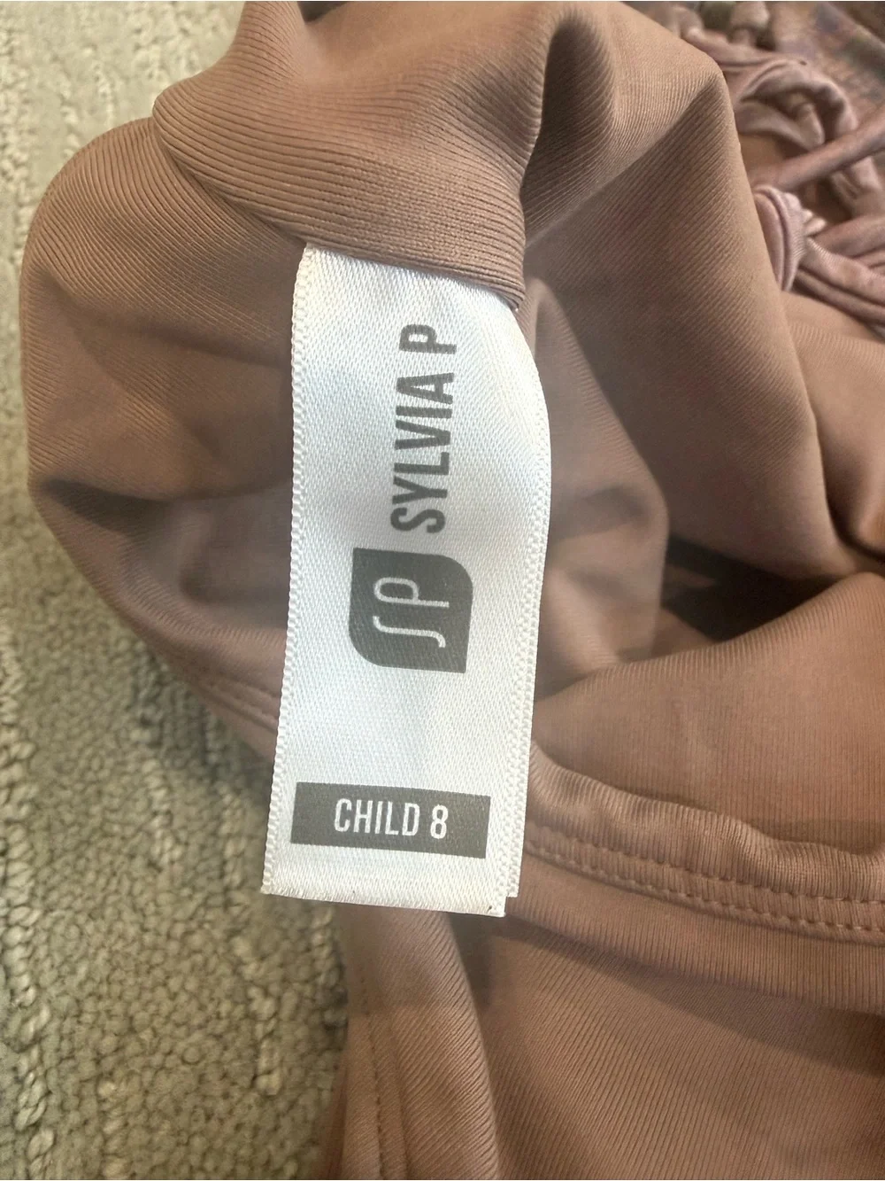 Sylvia P Child 8 Brown Lace Up Back Gymnastics Dance Leotard